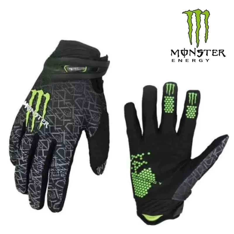 قفازات Monster Energy لركوب الدراجات، قفازات جديدة للطرق الوعرة، قفازات كاملة الأصابع للرياضات الخارجية، قفازات طويلة الأصابع #4