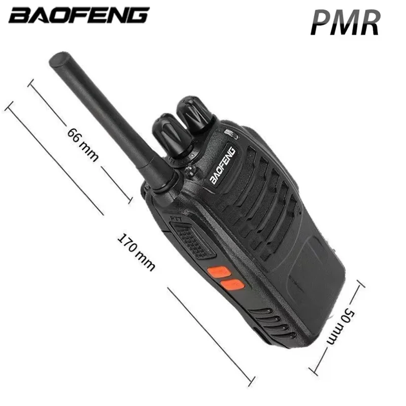 Baofeng-walkie-talkie BF-88E PMR, comunicador de mano de 446MHz, 1800mAh, 5W, Radio para el hogar y el Hotel, con licencia gratuita