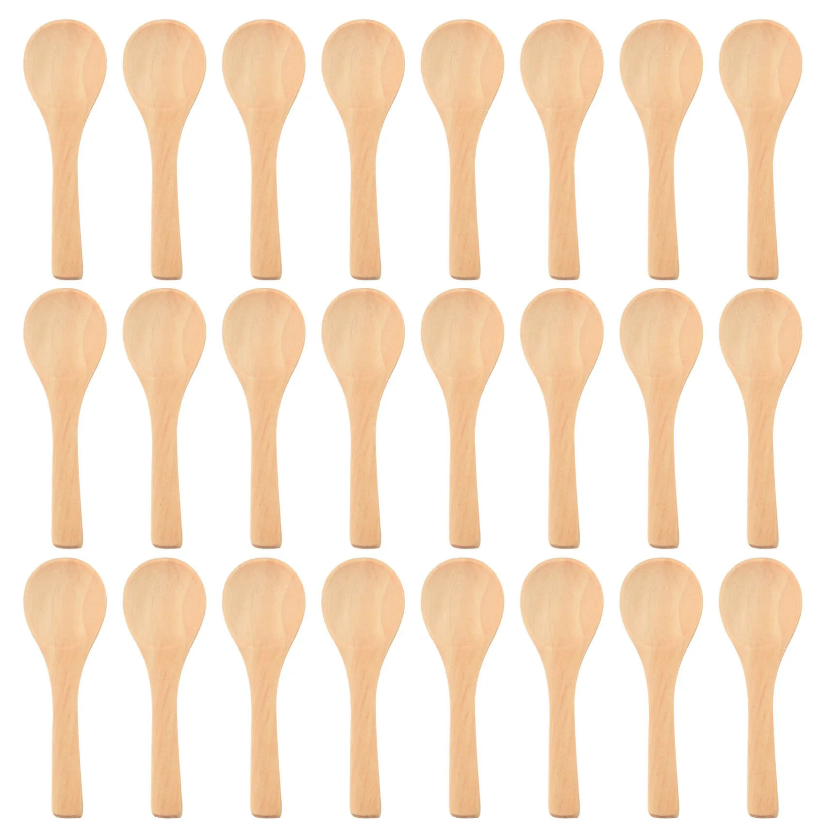 

50 Pieces Small Wooden Spoons Mini Nature Spoons Wood Honey Teaspoon Cooking Condiments Spoons for Kitchen (Light Brown)