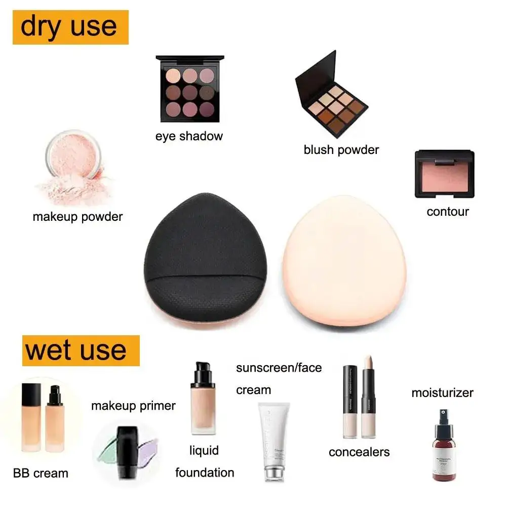 Mini éponge de maquillage pour fond de teint en poudre, accessoires de maquillage, outils de mélange de crème pour le visage, correcteur cosmétique, W2U9