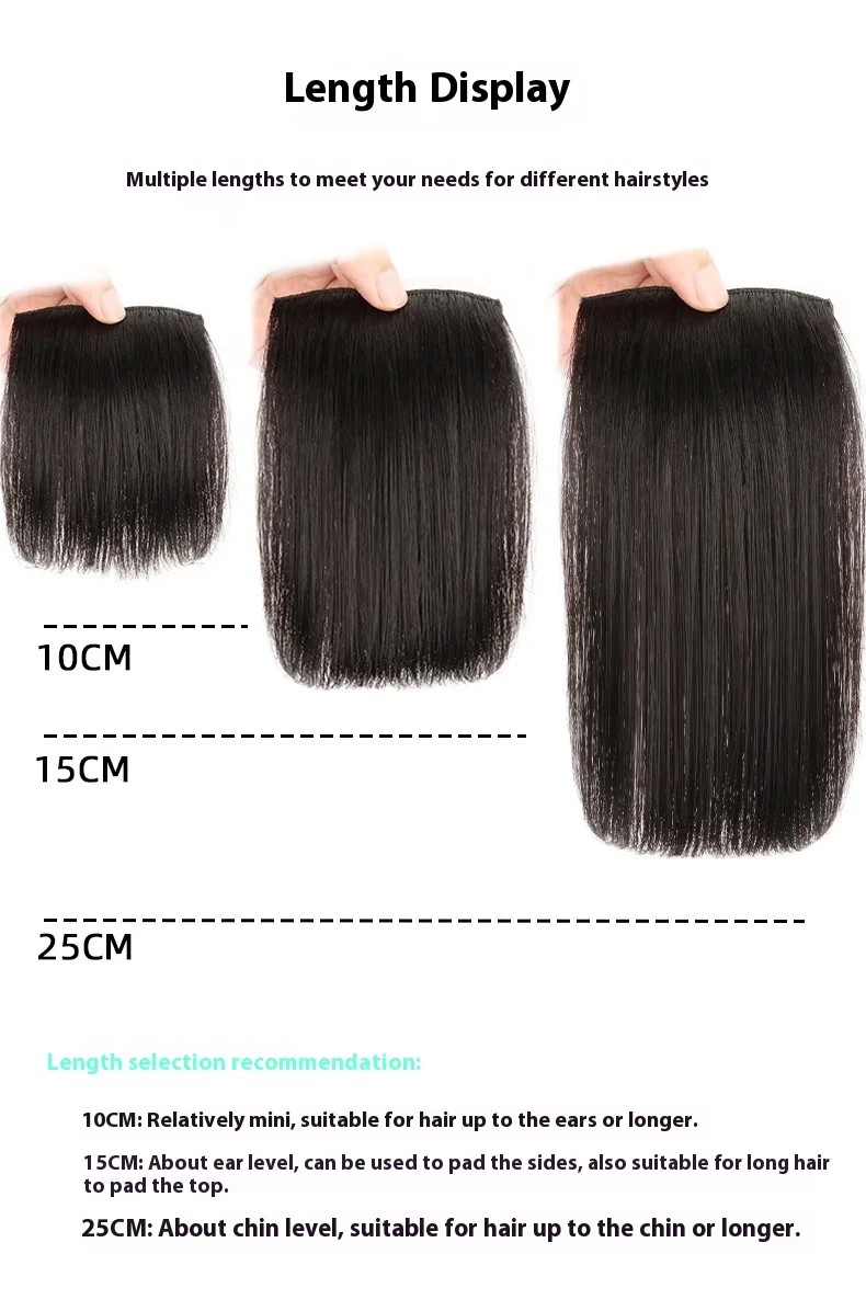   여성용 인모 헤어피스 볼륨업 탑 헤어 익스텐션 패드 싱글피스 인비저블 헤어 레이디 리얼 헤어 합성모