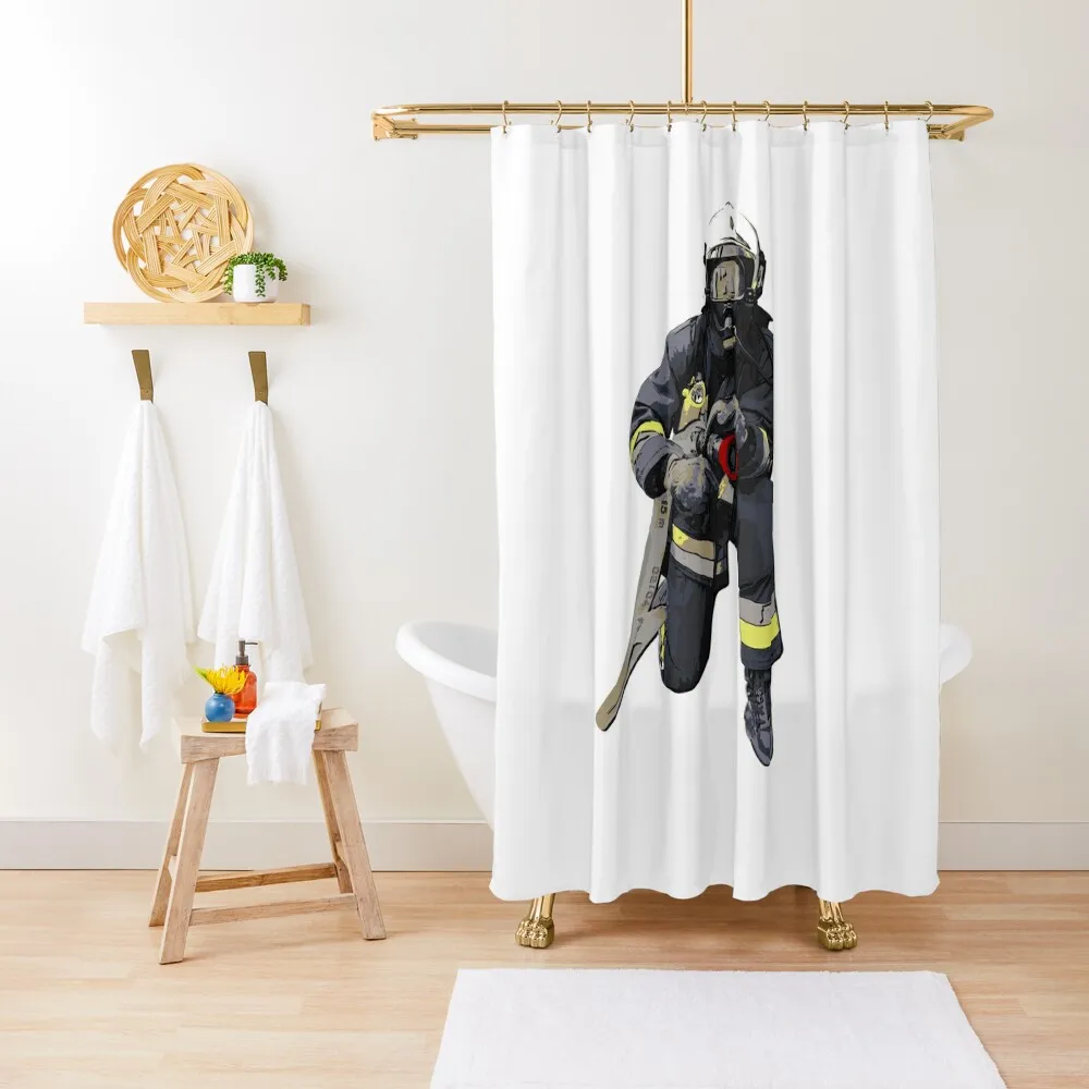 

Fire brigade respirator Shower Curtain Toilet Accessories Bathroom Window Anime Bathroom Bathroom Shower Set Curtain