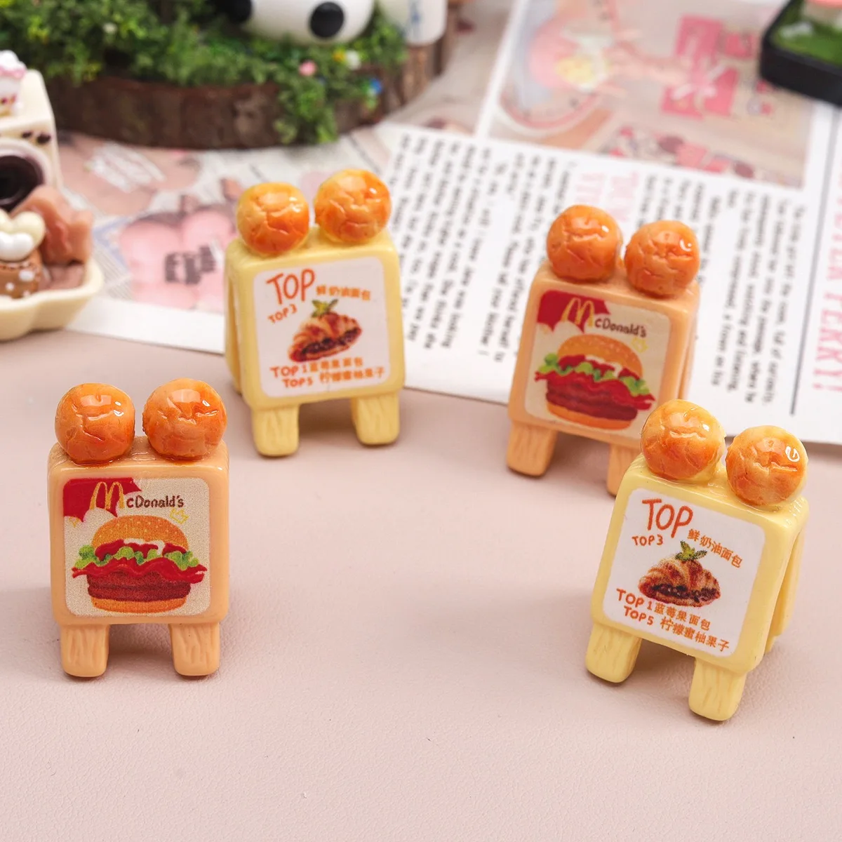 New Billboard of Store Resin 3D Cabochon Vintage Resin Crafts for DIY Decoration Accessories Wholesale