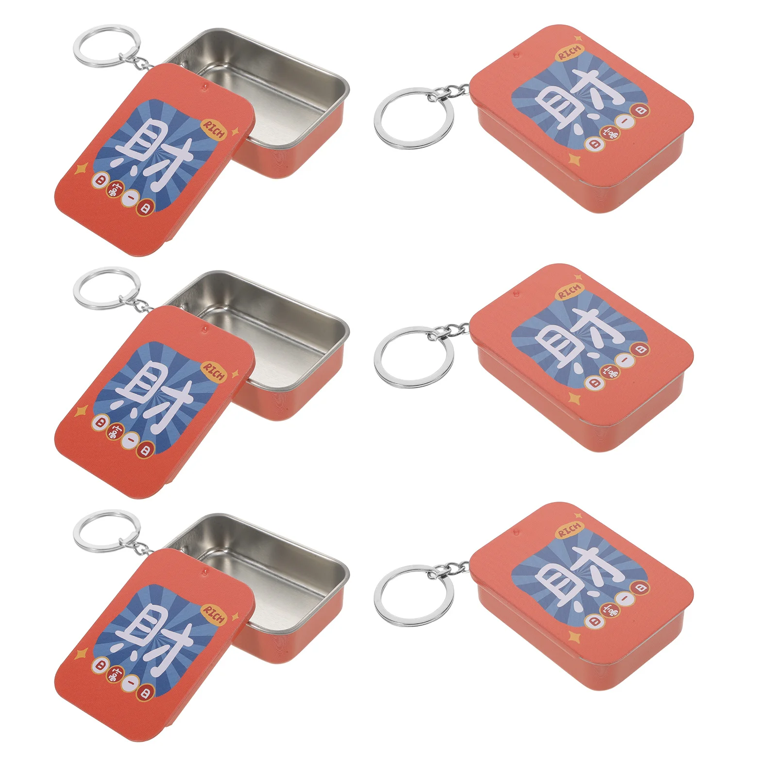 

6pcs Mini Iron Box Small Rectangular Sliding Lid Storage Case Portable Metal Container For Candy Pills Jewelry Travel Office