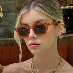 Retro Rice Nail Square Sunglasses Women Men Luxury Brand Orange Green Sun Glass Man Unisex Ocean Lenses Shades Oculos De Sol