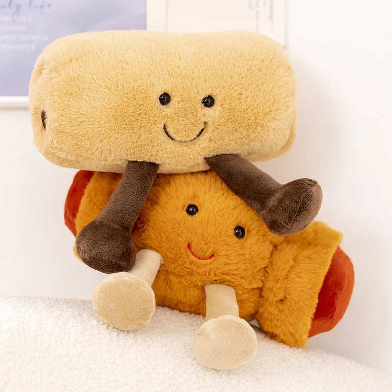 Cute Cartoon Breakfast Series Deep-Fried Dough Sticks/Cookie Bread/Sausage Bag Kawaii Plush Toys Children's Handmade Doll Gifts view 5