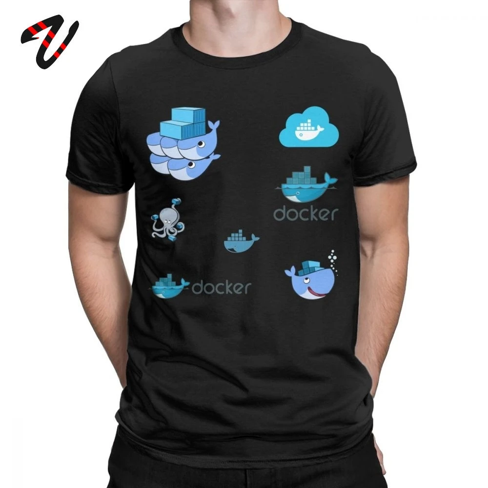 Programmer T-Shirt For Men Dead Docker Dev Devops Programming T Shirt Developer Coder Coding Vintage Tee Shirt Geek Gift Clothes