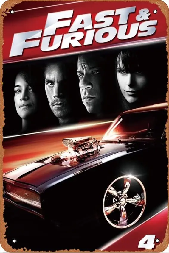 Fast & Furious (1989) Vintage Tin Signs DecorArt Home Bar Cafe Farm Room Metal Poster 8x12 Inches