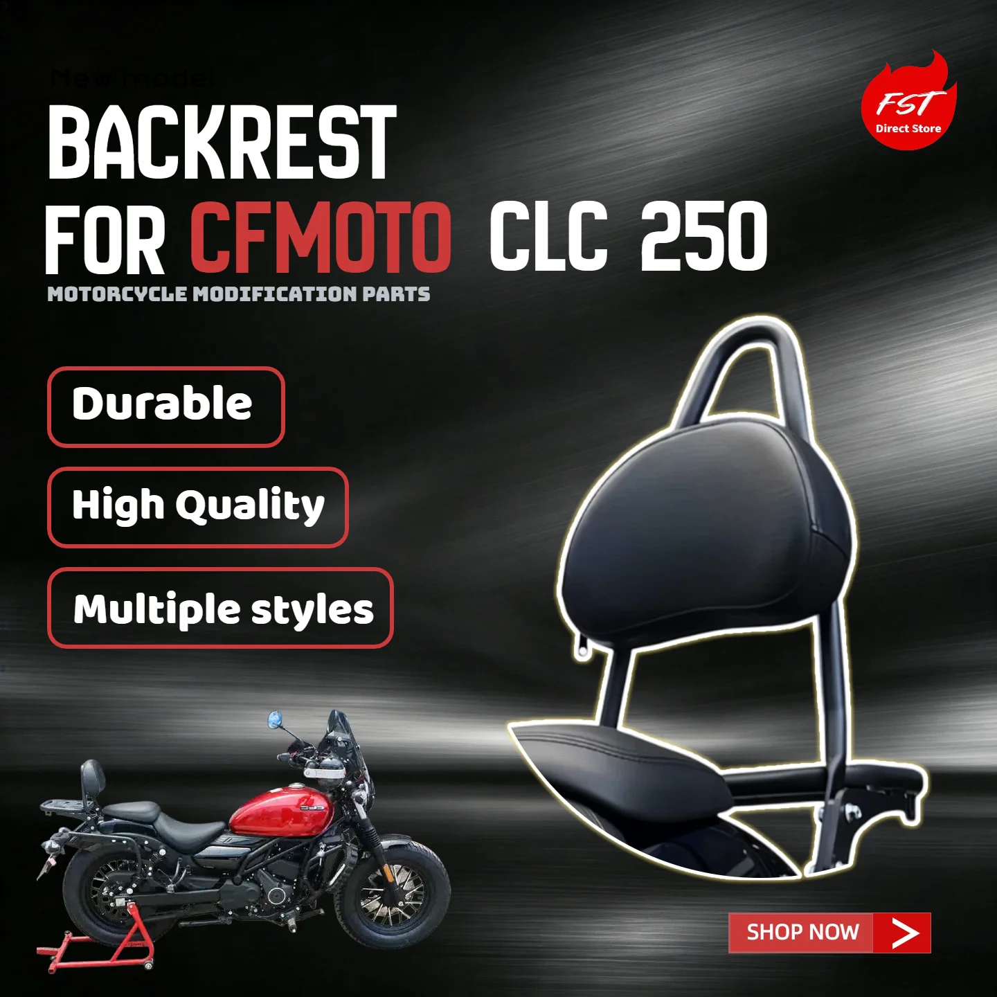 For CFMOTO CLC 250 Motorcycle Rear Luggage Rack Top Case Bracket Passenger Rear Backrest Modified Accessories