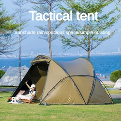 Outdoor Portable Tactical Tent, Tunnel Tent, Outdoor Camping Equipment, Canopy, Wind, Rain, and Sun Protection, 5-8People