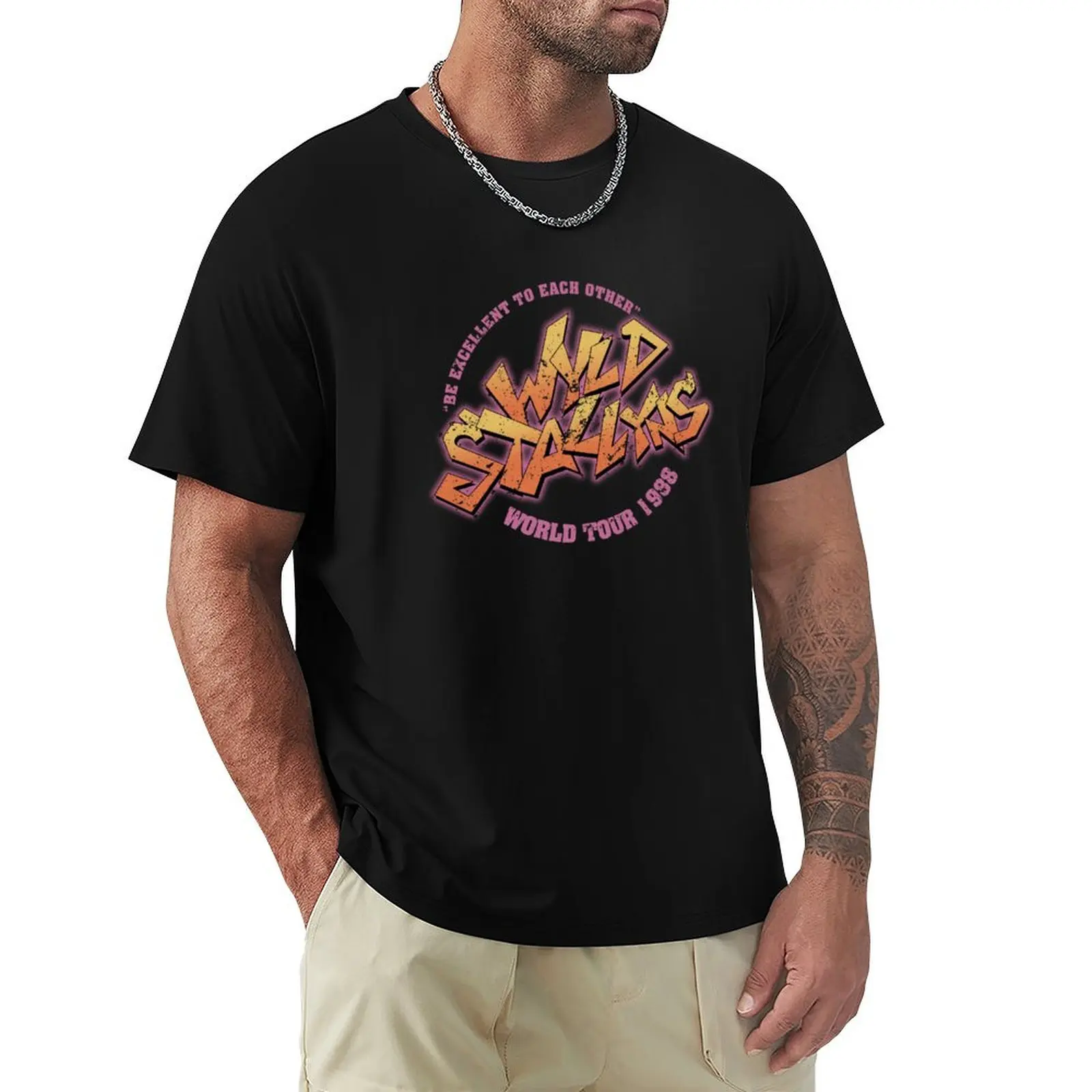 

Wyld Retro Funny Tour Stallyns 80s movies T-Shirt blacks vintage anime shirt mens t shirts pack
