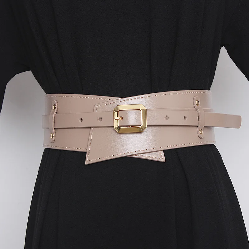 

Women's Needle Buckle Cowhide Detachable Waistband Woman Decorative Coat Suit Versatile Casual Genuine Leather Wide Belt