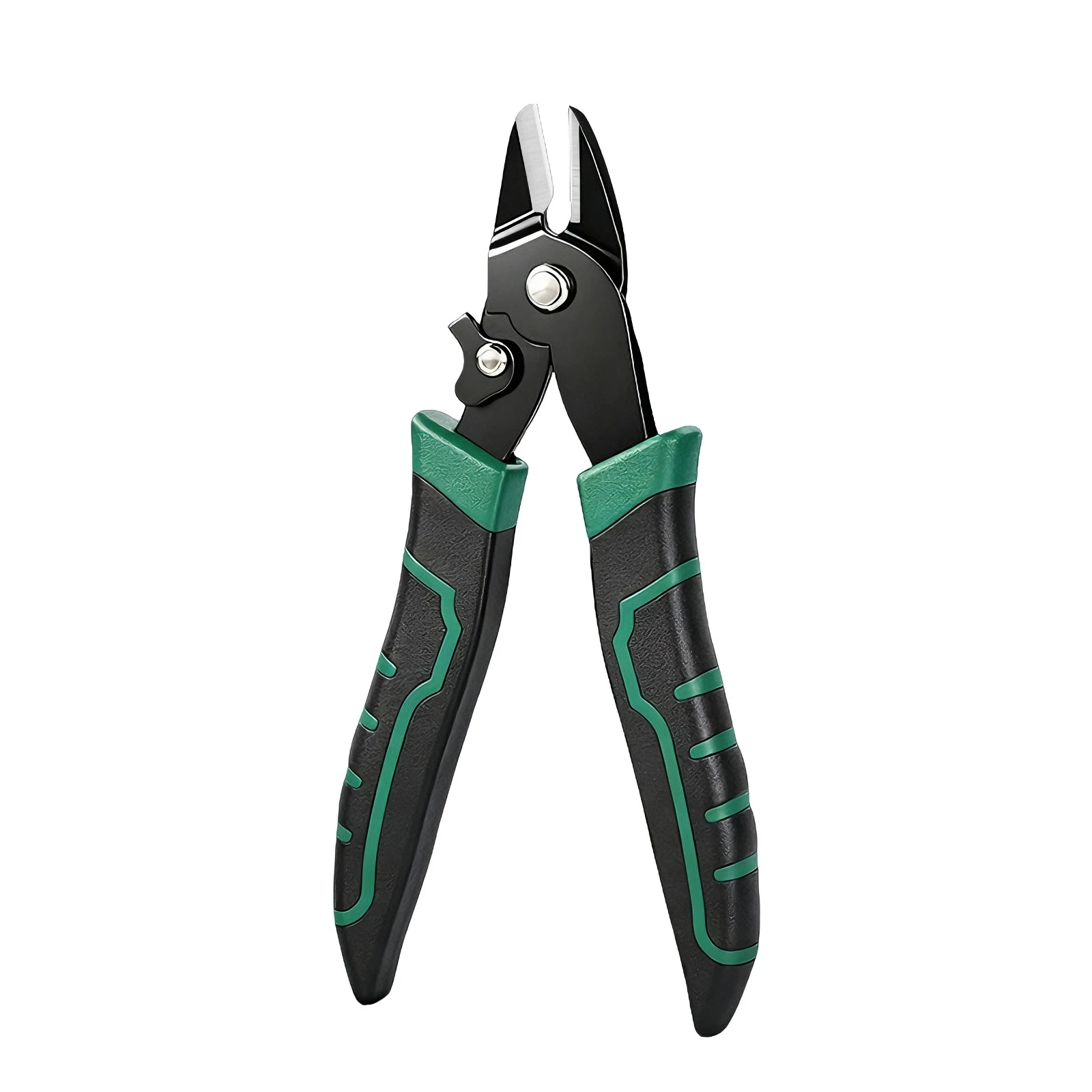 6″ Diagonal Side Cutters 65# Manganese Steel Electronic Shear Pliers TPR Handle for Copper Wire Cable Tie Component Pin Trimming