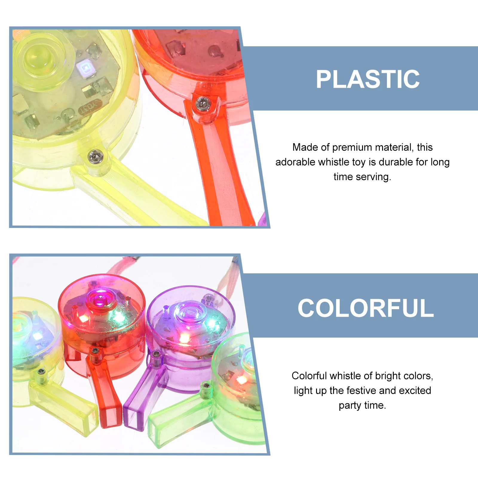 

24Pcs Flashing Whistle Luminous Party Cheering Prop Colorful Glow in Dark Birthday Carnival Festival Luminous Party Whistle