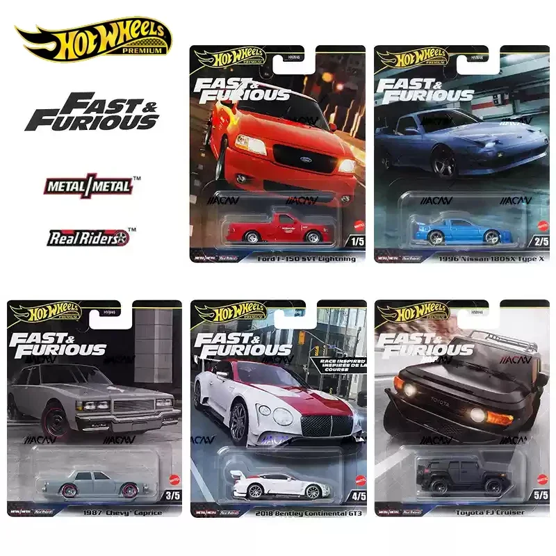 Original Hot Wheels Premium Car Fast & Furious Boys Toys 1/64 Diecast Ford F-150 SVT Lighting Nissan 180SX Chevy Caprice Toyota