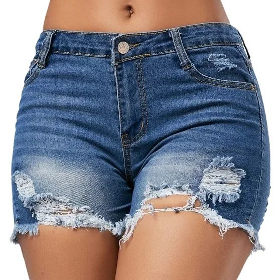 Shorts Women Hole Jeans Short Pants High Waist Distressed Washed Vintage Skinny Ripped Straight Denims Streetwear Summer 2026 view 3