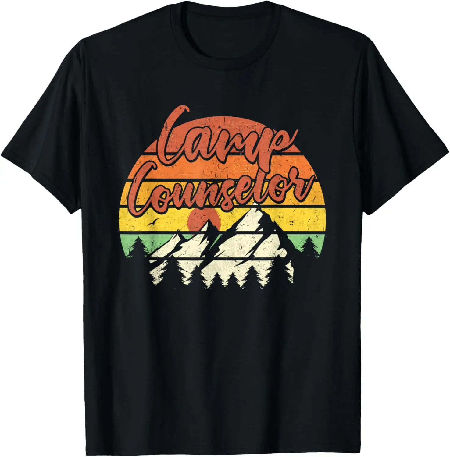 Camp Counselor Staff Summer Outdoor Sunset Camping T-Shirt