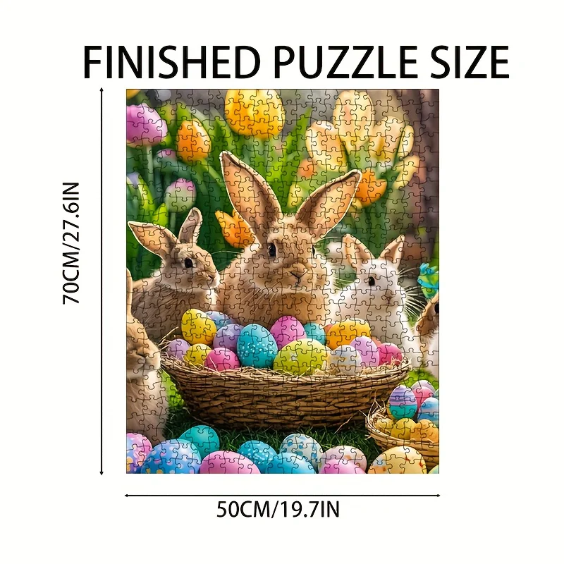 Puzzle en forme d'œuf de pâques, 1000 pièces, 70x50cm, Art mural festif, idéal pour la décoration du printemps, les réunions de famille, emballage Premium