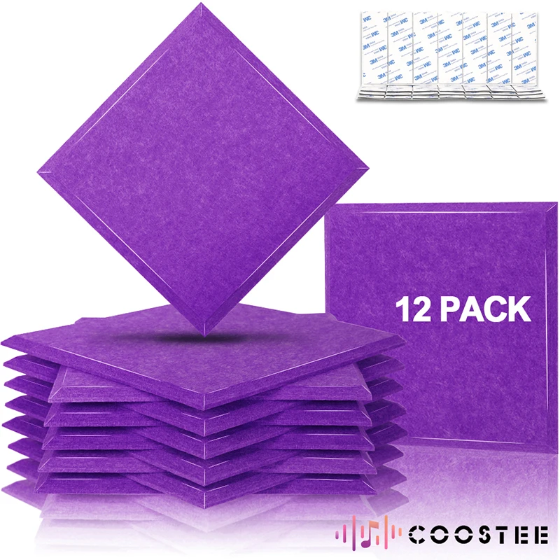 

12 Pack 30*30cm Sound-absorbing Acoustic Panels Home Sound Isolator Protective Sound Proof Acoustic Panels Home Accessories