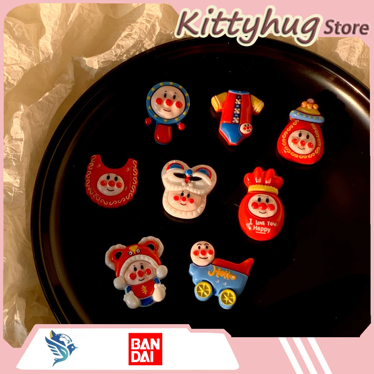 

Bandai Anpanman Cute Cartoon Traceless Sticker Three-Dimensional Collage Anime Peripheral Cute Interesting Gift
