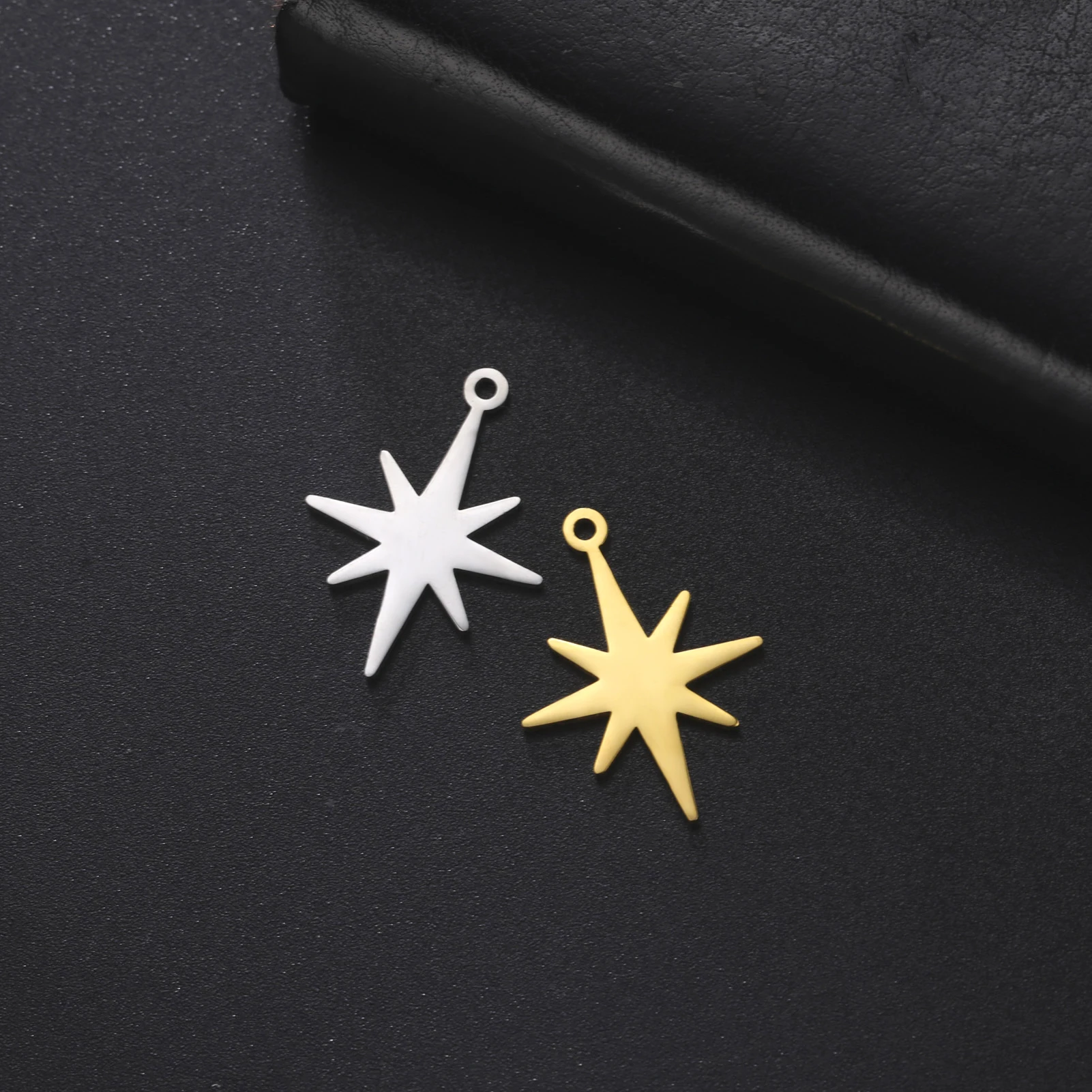 5pcs/Lot Stainless Steel Women's Star Pendant Earrings Necklace Bracelet DIY Jewelry Production Accessories Wholesale Supplies