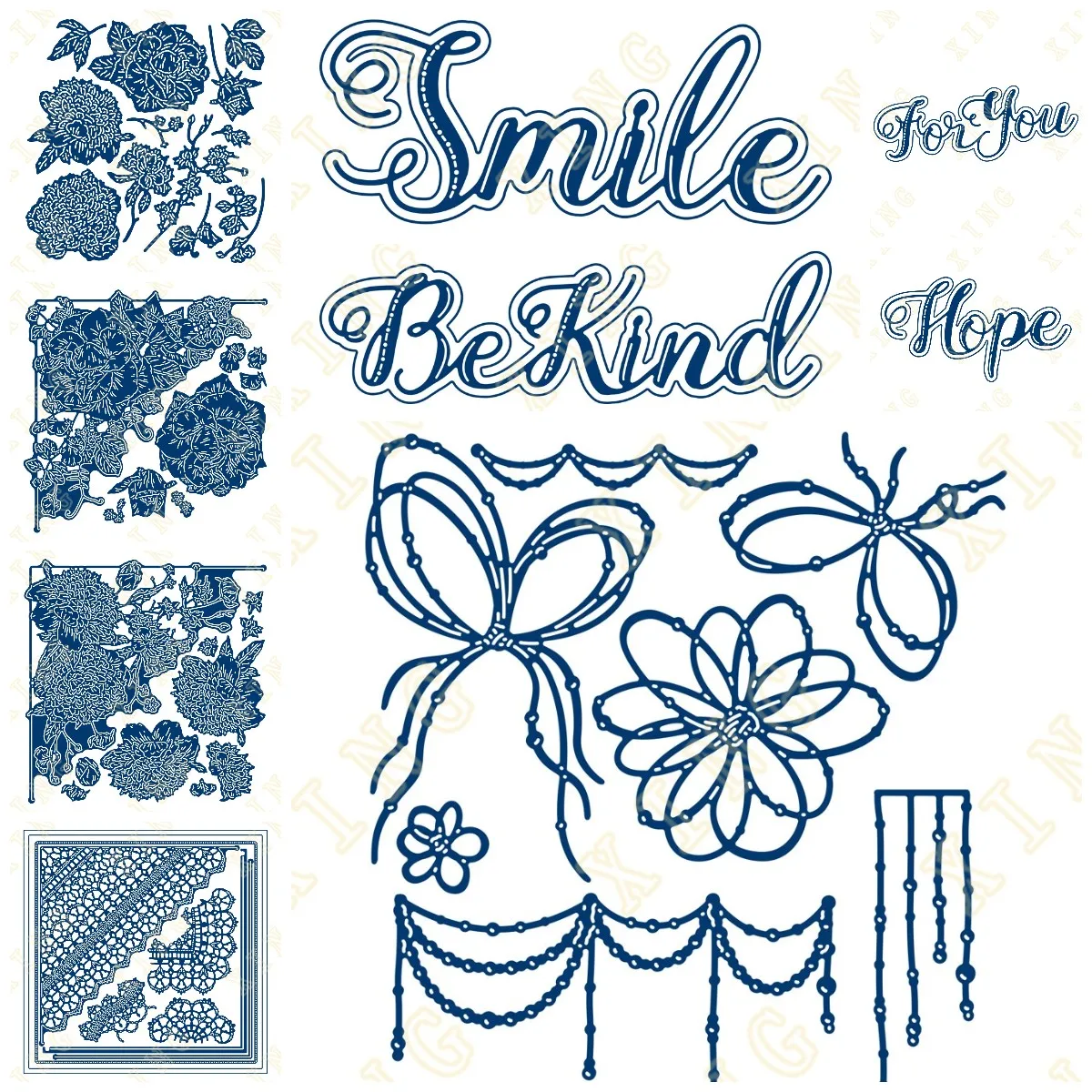 Tuck In Dreams Smile Hope Metal Cutting Dies Scrapbook Diary Decoration Stencil Embossing Template Diy Greeting Card Handmade