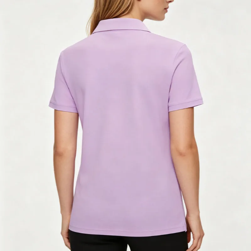 Women Short Sleeve Polo Shirt Men Solid Color Collared T-Shirt Slim Fit Casual Office Work Business Basic Couple Daily Wear Top