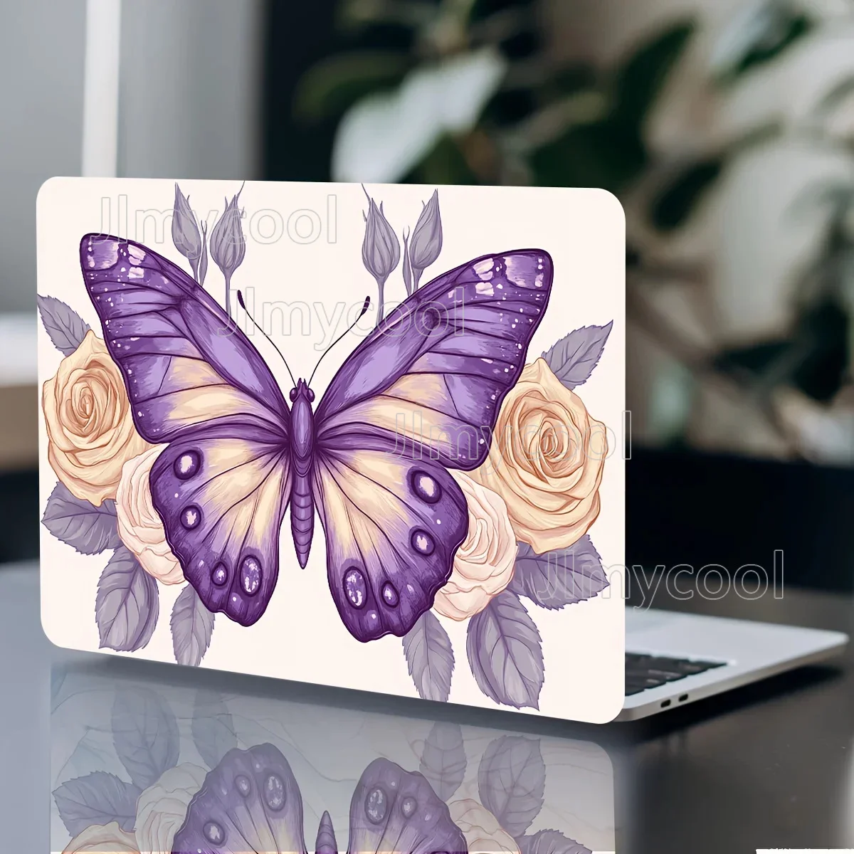 

Набор из 2 предметов, виниловый чехол для ноутбука, наклейка с цветком и бабочкой, устойчивый к царапинам, художественный чехол «сделай сам», для ноутбуков, автомобилей, наклейка