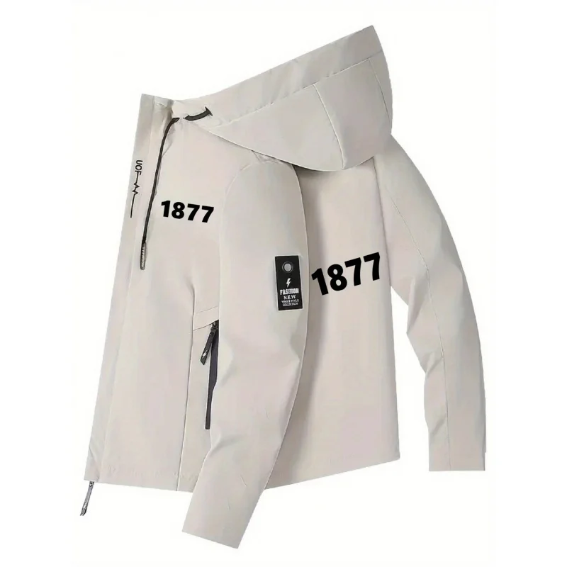 

Мужская куртка с капюшоном — ветрозащитная куртка на молнии с капюшоном и карманами на молнии — водонепроницаемая куртка для езды на велосипеде, рыбалки, поездок на работу