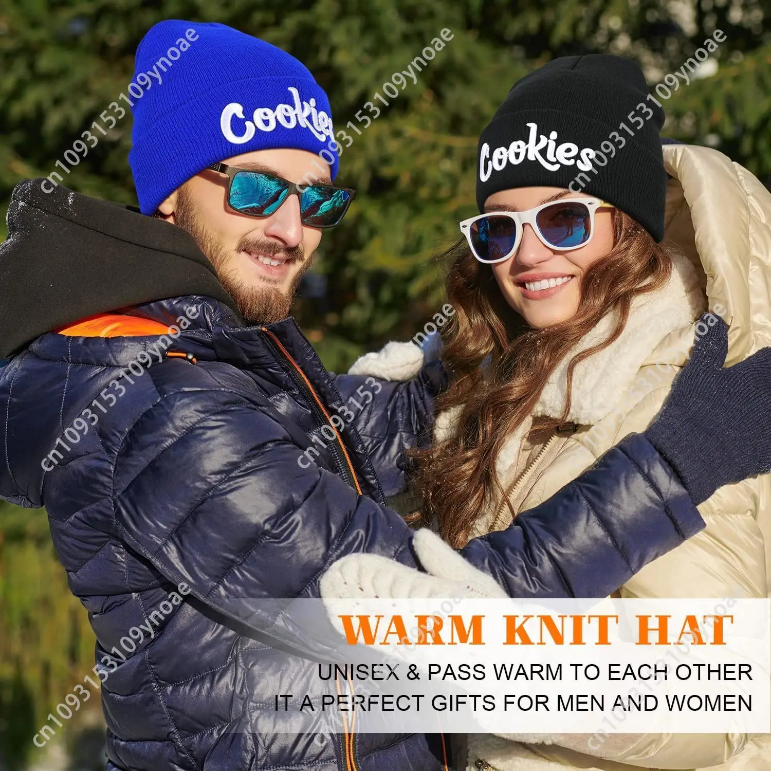 Koekjes Borduren Beanie Hoed Winter Gebreide Slouchy Cuffed Skull Cap Warme Ski Hoeden Mannen Vrouwen Zachte Comfortabele Klassieke Mode