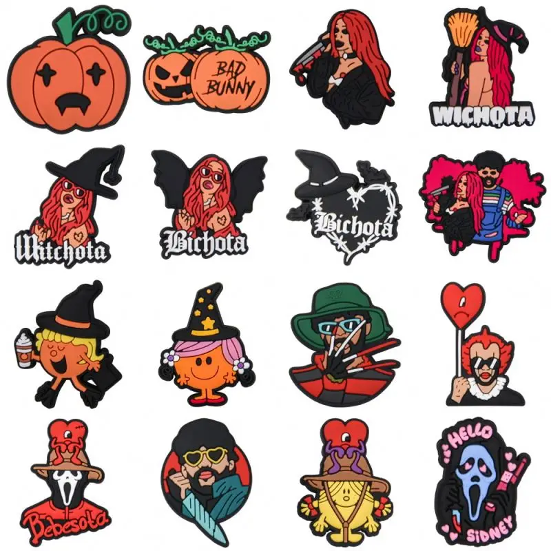 Wholesale Newest Custom PVC Shoe Charms with Halloween Theme for EVA Clogs
