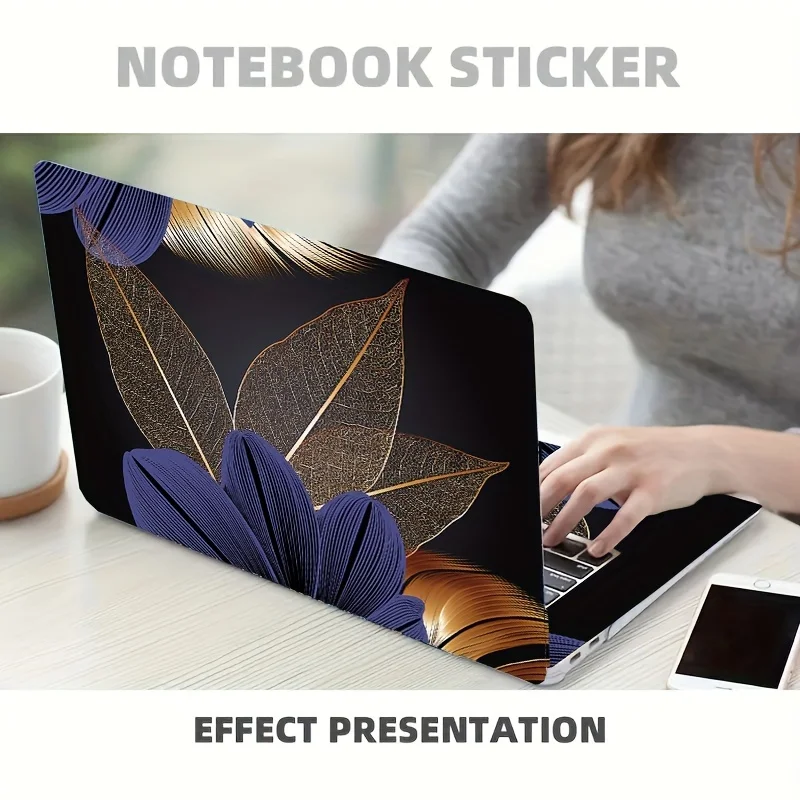 2 Pack Dark Leaf Pattern Laptop Stickers for 15.35 X 10.6 Laptop  PVC Protective Stickers