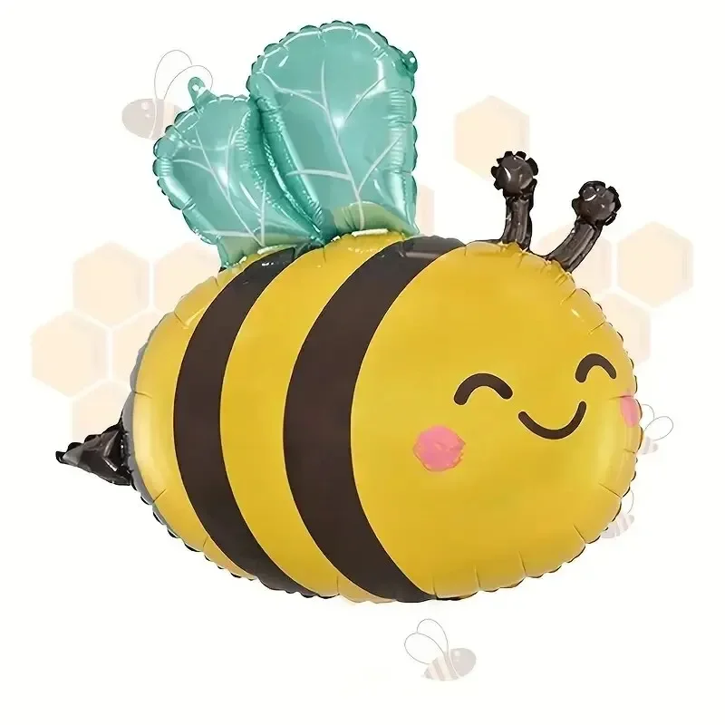 3pcs Cute Bee Balloon Set for Party Scene Arrangement -AluminumFilm Balloons with Animal Design