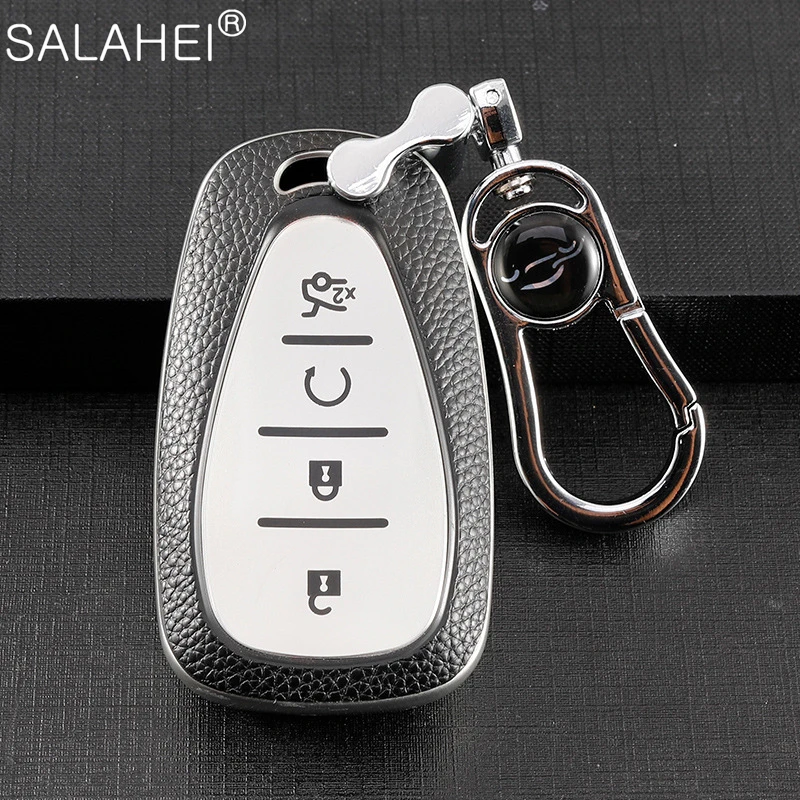 

Leather Car Key Case Cover For Chevrolet Chevy Malibu Camaro Cruze Traverse Spark Equinox Sonic Volt Protect Shell Accessories