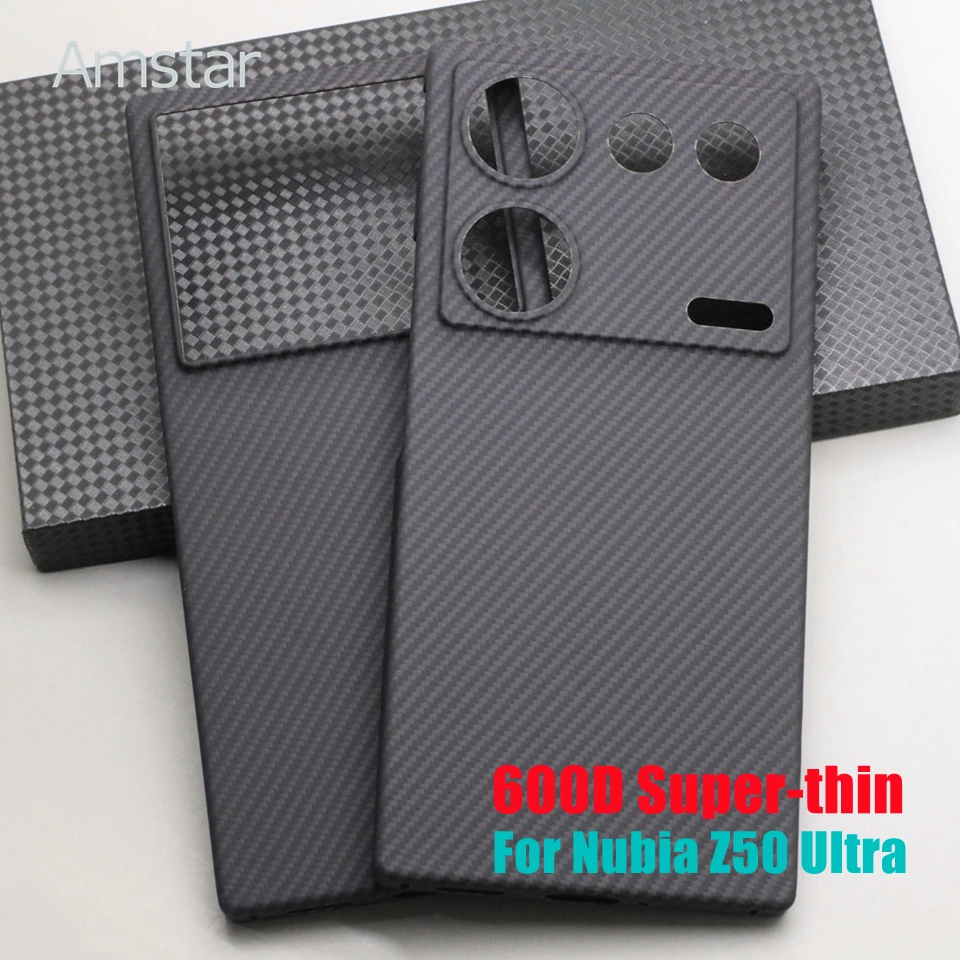 

Amstar 600D Fine Lines Carbon Fiber Phone Case for Nubia Z50 Ultra Ultra-thin Business Aramid Fiber Nubia Z50 Ultra Cases Cover.