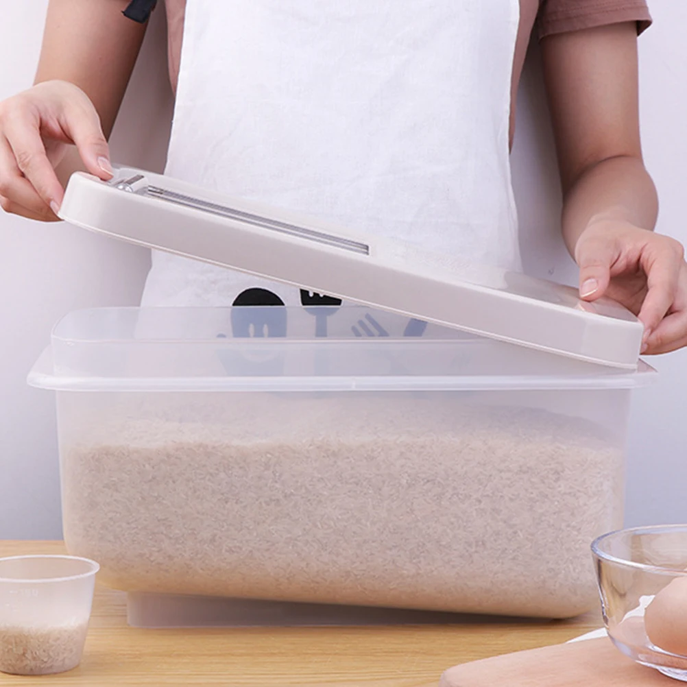 

10Kg Plastic Rice Storage Box Household Sealed Moisture-Proof Food-Grade Pp Bucket For Grain Flour Beans Lightweight Kitchen