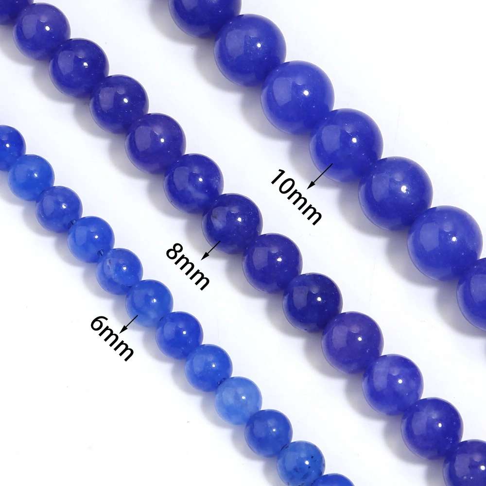 1 Strand 6/8/10mm Natural Stone Beads Blue Kyanite Round Loose Spacer Beads For Jewelry Making DIY Necklace Bracelet Accessories