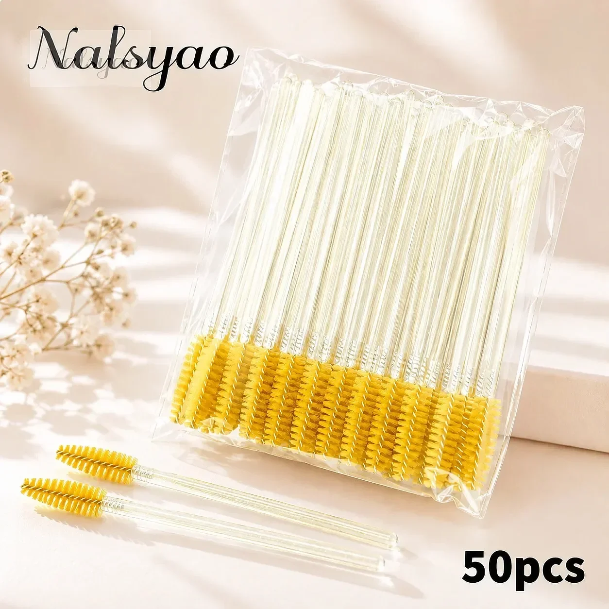 50Pcs Crystal Stick Eyelash Brushes Disposable Mascara Wands Lash Scrub Applicator for Eyelashes Extensions Supplies Makeup