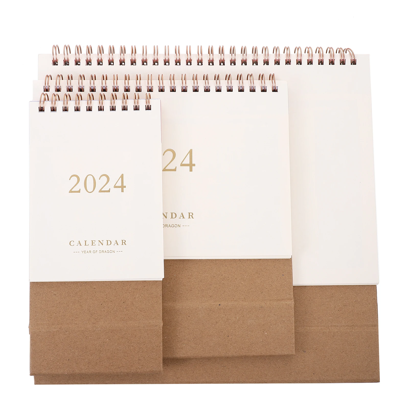 

3 Pcs 2023 2024 Desktop Calendar Minimalist Planner Small Gold Foil Mini Decorative Flip Notepad for Office Home Use