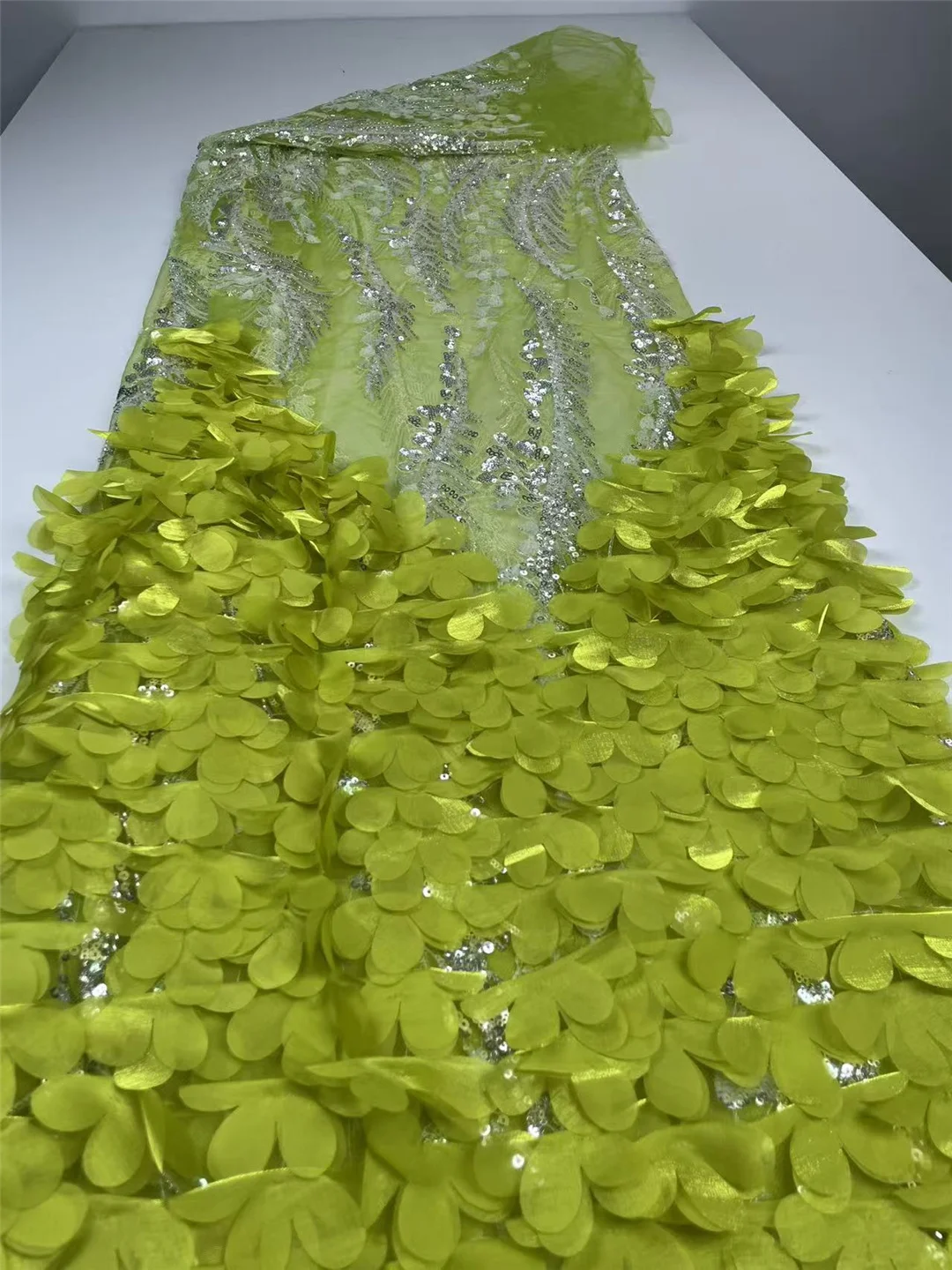 African 3D Flower Lace Fabric High Quality Lace Beads Material French Nigerian Lace Fabrics For Women Party Wedding-HY3752