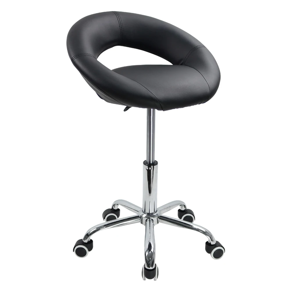 KKTONER Low Back Swivel Rolling Stool Height Adjustable Modern Semi-Circular Seat Office Computer Desk Chair with Wheels