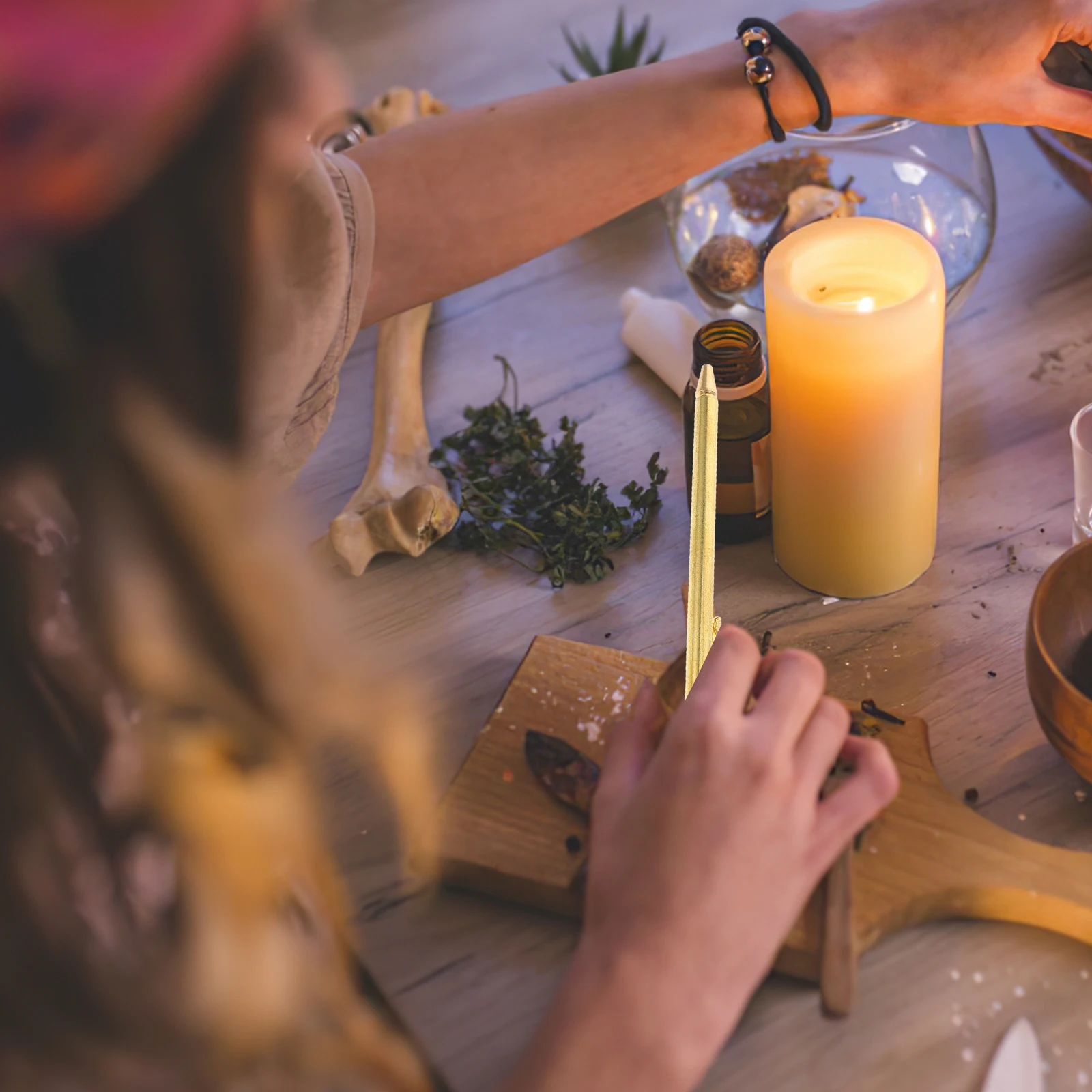 Regla de varilla de radiestesia telescópica de latón, palo de adivinación de agua portátil, piezas de herramientas de medición de energía de armonía espacial