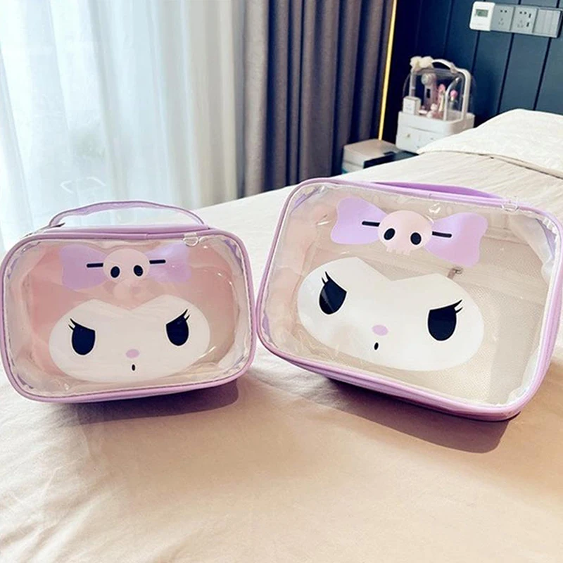 Cute Sanrio Kuromi Waterproof High Capacity Cosmetic Bag Travel Portable Storage Bag Medical Organizer Bag Toiletry Handbag Gift