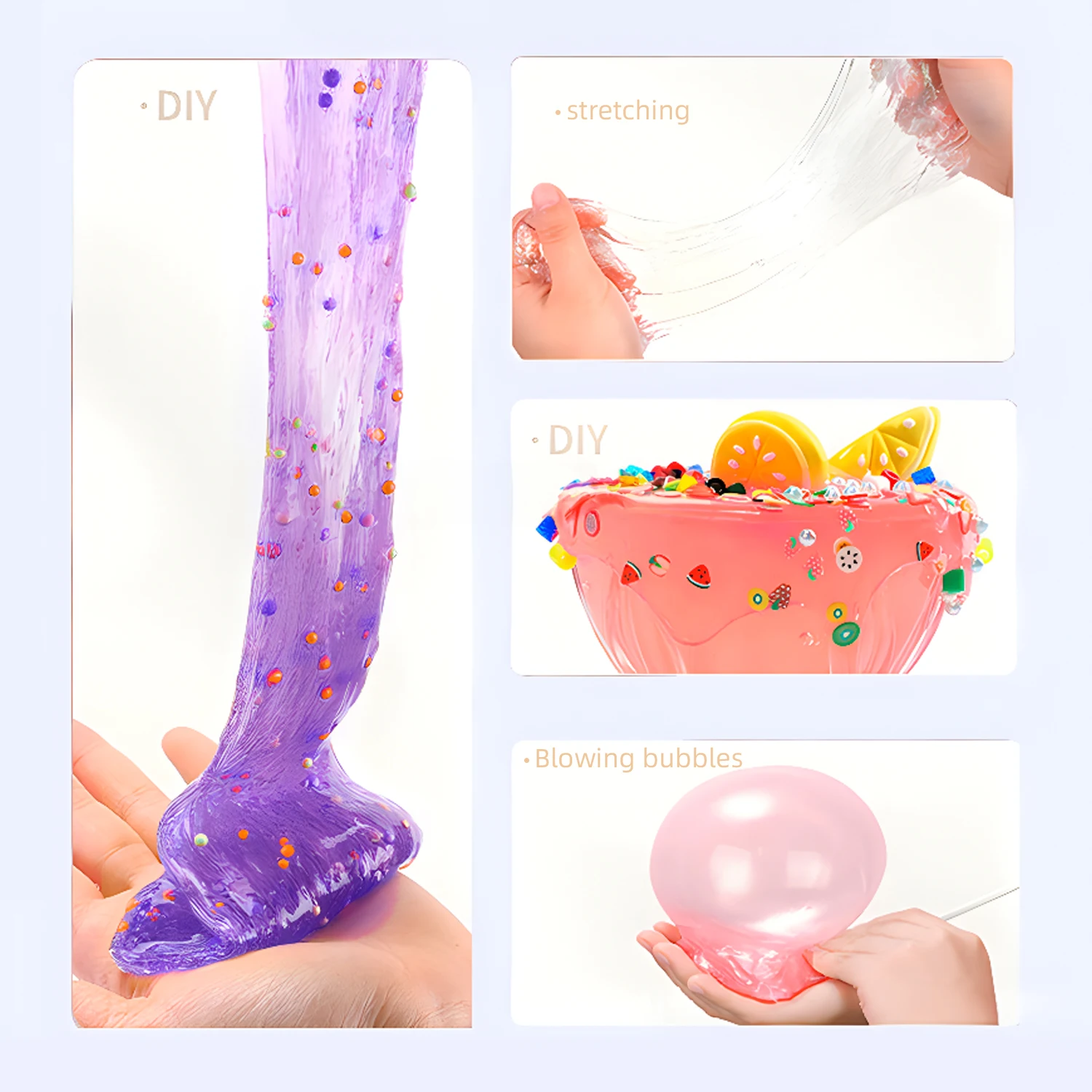 Small size donut, transparent slime, crystal mud, stress relieving toy, colored mud, random style