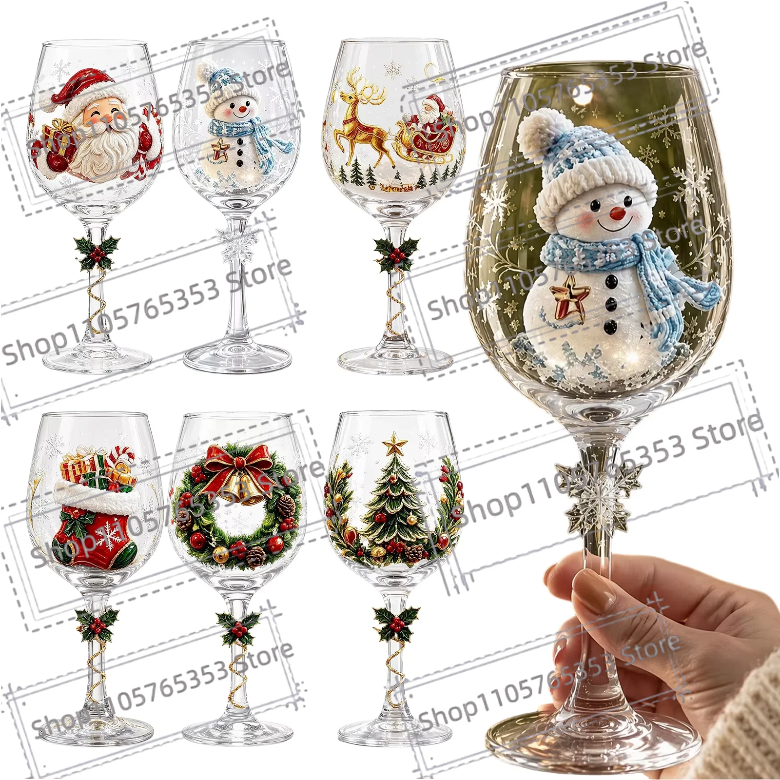 2026 Christmas Snowflake Stemmed Goblet Luxury Art Glassware Winter Holiday Wine Cup Xmas Table Decor Gift Drinking Glasses