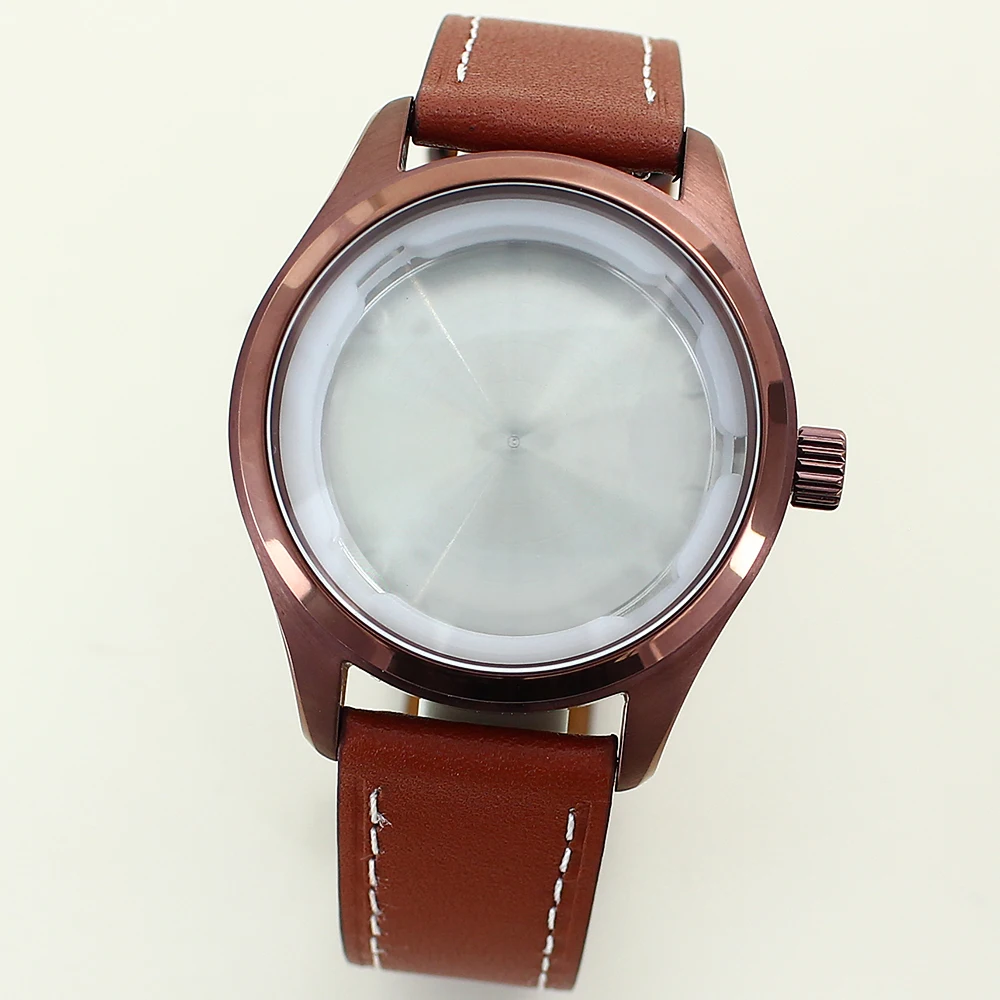 NH35 Case Modified Pilot Model Leather Strap 316L Stainless Steel Suitable for Eta2824/NH36 Movement