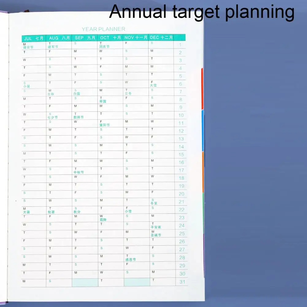 สมุดแพลนเนอร์ปฏิทิน2024สมุดโน๊ตบุค400หน้าสำหรับนักเรียนธุรกิจออฟฟิศที่ราบรื่น