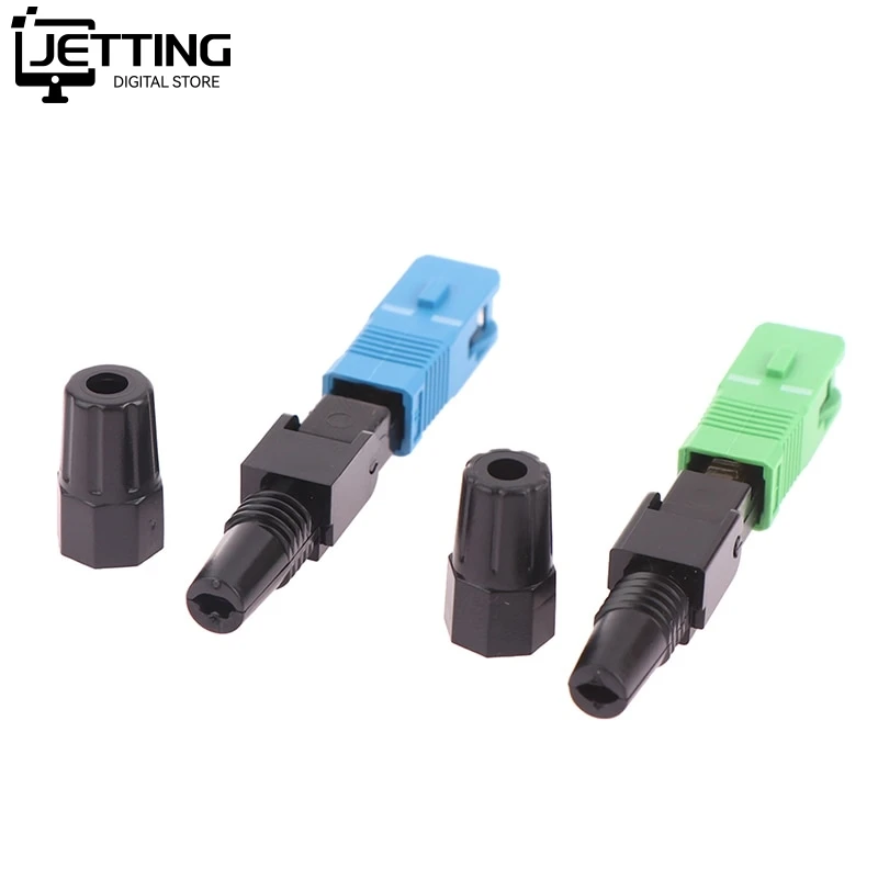 5pcs Embedded SC APC Fiber Optic Fast Connector Single Mode Fiber Optic Adapter FTTH Fiber Quick Connector Field Assembly