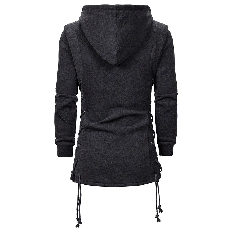 Frühling und Herbst Neue männer Mit Kapuze Zip Pullover Einfarbig Casual Hoodie männer Slim Pullover Jacke Tops – Detail 4