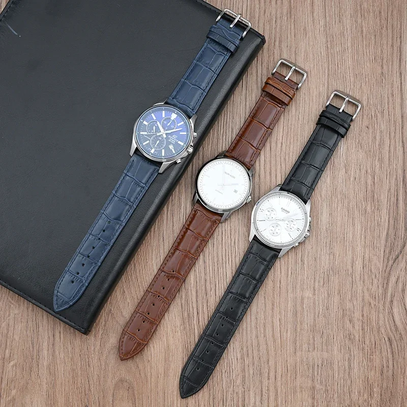 Bracelet en cuir véritable de vache pour Seiko Tissot, bracelet de montre universel à dégagement rapide 12 13 14 15 16 17 18 19 20 21 22 23 24 26mm